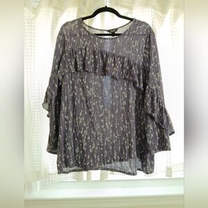 Vera Wang Purple Ruffle Top